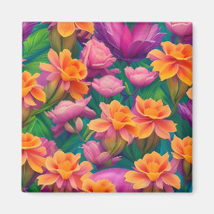 Hawaiian Tropical Flower Pattern  Magnet