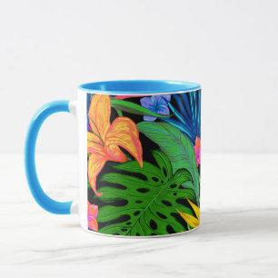 Hawaiian Tropical Flower Pattern Mug