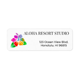 Hawaiian Tropical Hibiscus Return Address 