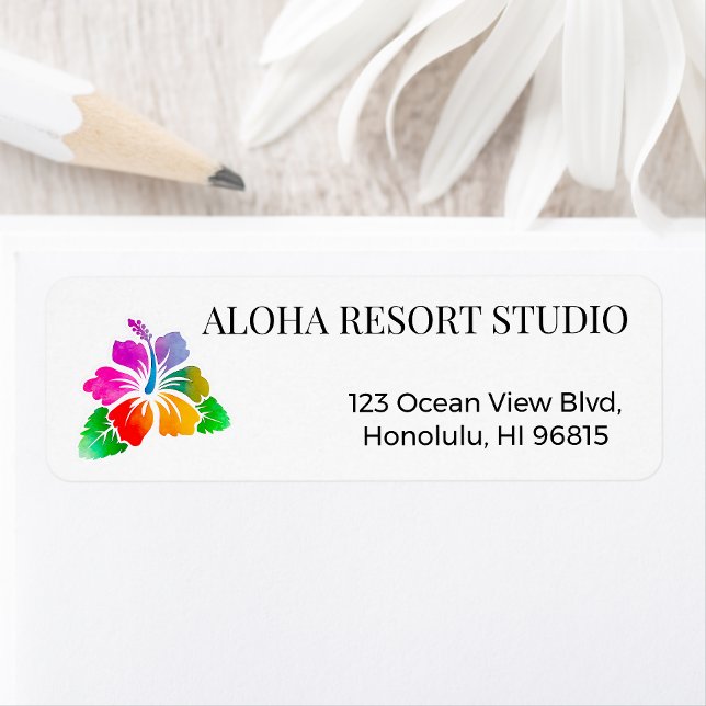 Hawaiian Tropical Hibiscus Return Address  (Creator Uploaded)