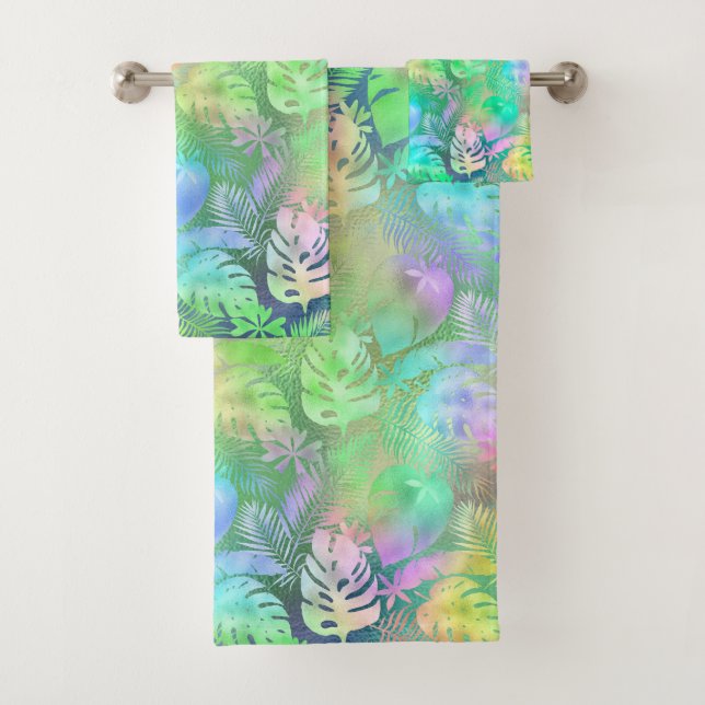 HAWAIIAN TROPICAL IRIDESCENT TOWEL SET (Insitu)