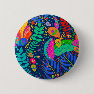 Hawaiian Tropical Jungle 6 Cm Round Badge