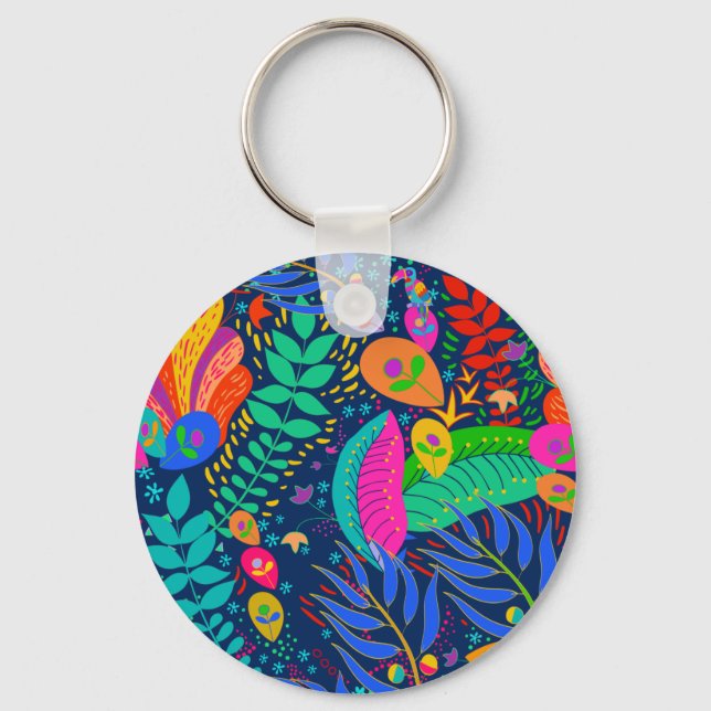 Hawaiian Tropical Jungle Key Ring (Front)