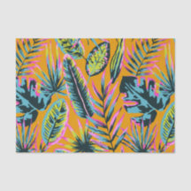 Hawaiian Tropical Leaves And Plants Print Pattern