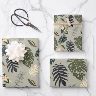 Hawaiian Tropical Leaves Wrapping Paper Sheet