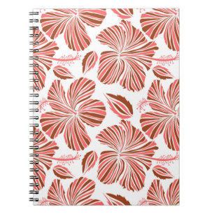 Hawaiian tropical natural floral in brown colours. notebook