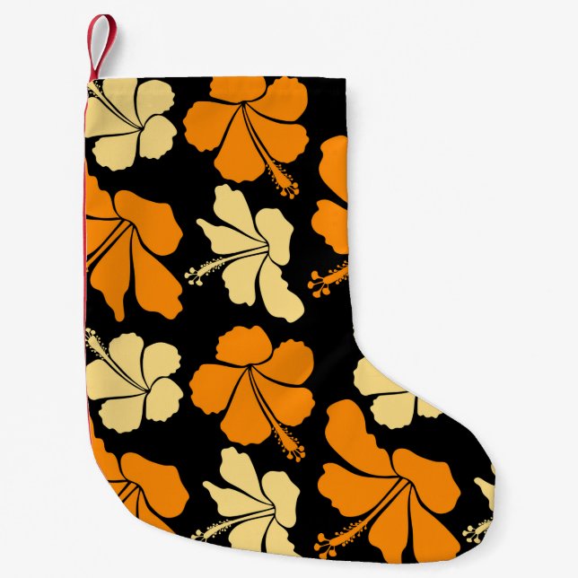 Hawaiian tropical natural floral seamless pattern  small christmas stocking (Front)