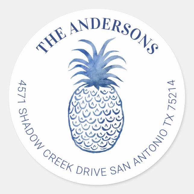 Hawaiian Tropical Pineapple Return Address Label (Front)