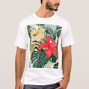 Hawaiian tropical plants, colourful flowers. T-Shirt