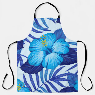 Hawaiian tropical plants, hibiscus pattern. apron