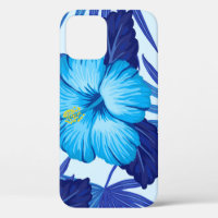 Hawaiian tropical plants, hibiscus pattern.