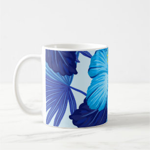 Hawaiian tropical plants, hibiscus pattern. coffee mug
