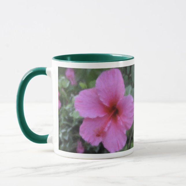 Hawaiian Tropical Plumeria & Hibiscus Mugs (Left)