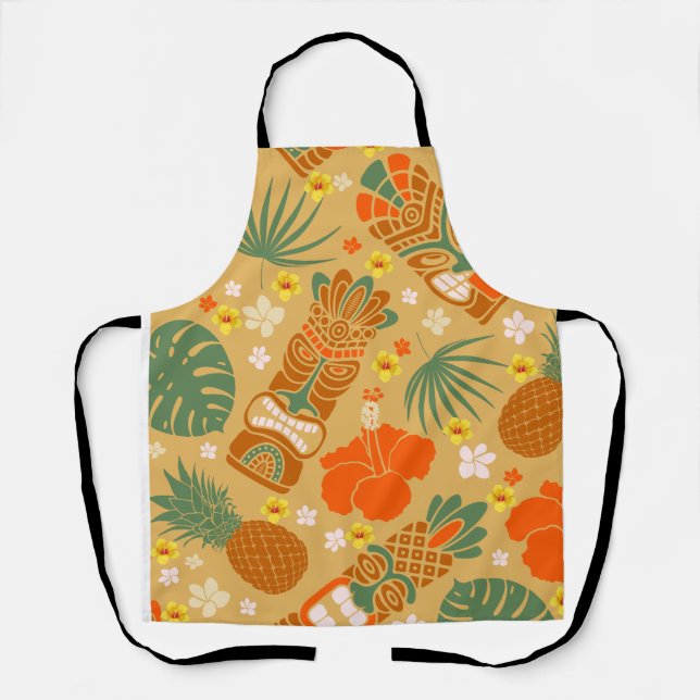 Hawaiian Tropical Print Apron (Front)