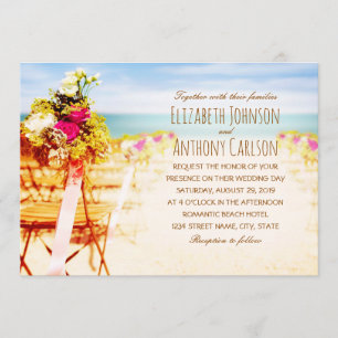 Hawaiian Tropical Rustic Beach Themed Wedding Invitation