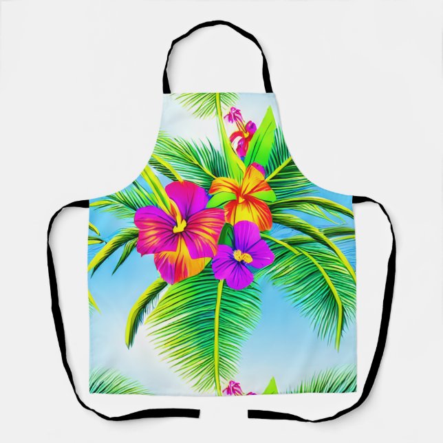 Hawaiian Tropical Seamless Pattern Apron (Front)