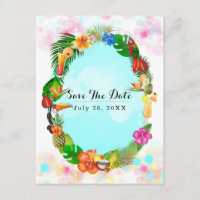 Hawaiian Tropical Summer Frame Save the Date Party