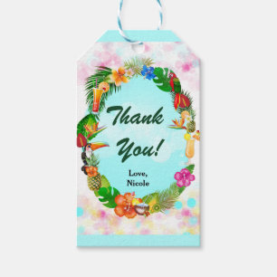 Hawaiian Tropical Summer Things Frame Party Favour Gift Tags