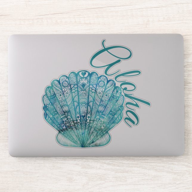 Hawaiian Turquoise Clam Shell Aloha (Computer)
