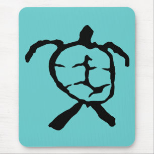 Hawaiian Turtle - black Mouse Pad