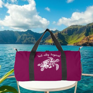 Hawaiian Turtle Fisherman Core Turtle Wine Colour Duffle Bag