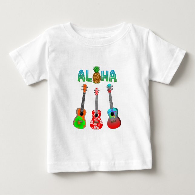 Hawaiian Ukulele Aloha Hawaii Baby T-Shirt (Front)