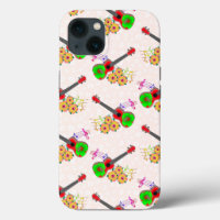 Hawaiian Ukulele Hibiscus Flowers Floral