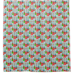 Hawaiian Ukulele Island Music Shower Curtain