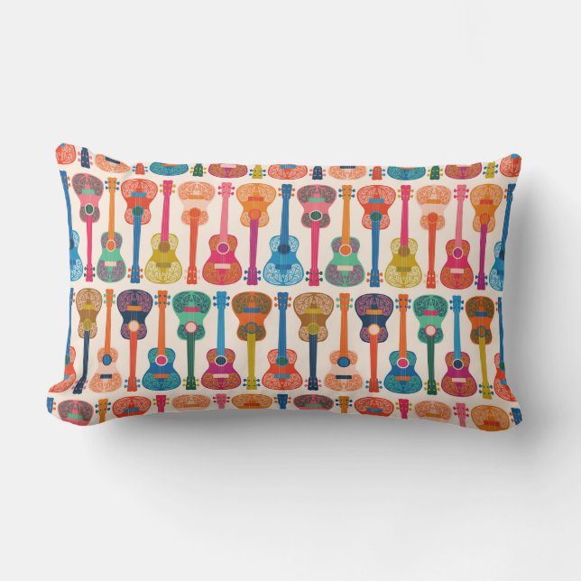 Hawaiian ukulele lumbar cushion (Front)