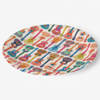 Hawaiian ukulele paper plate