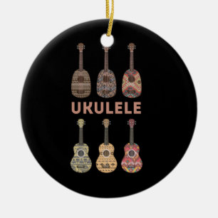 Hawaiian Ukulele Types of Musical Instruments Ceramic Tree Decoration