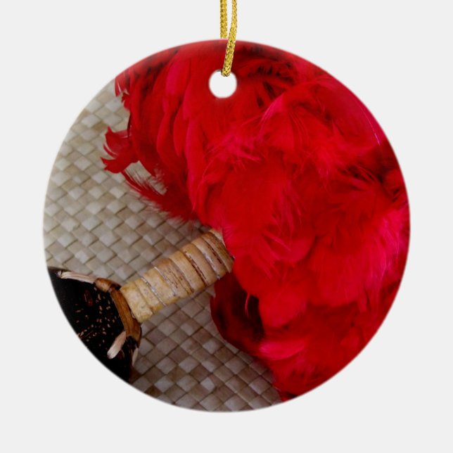 Hawaiian Uli Uli Ceramic Tree Decoration (Front)