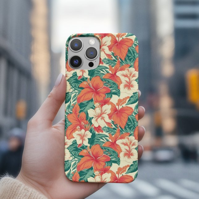 Hawaiian Vibe Aesthetic Tropical Flowers Pattern Case-Mate iPhone Case (Creator Uploaded)