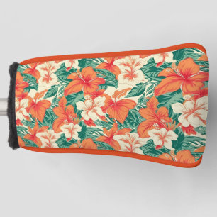 Hawaiian Vibe Aesthetic Tropical Flowers Pattern Golf Head Cover