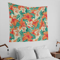 Hawaiian vibe colourful tropical flowers
