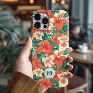 Hawaiian vibe tropical flowers pattern iPhone 14 pro case