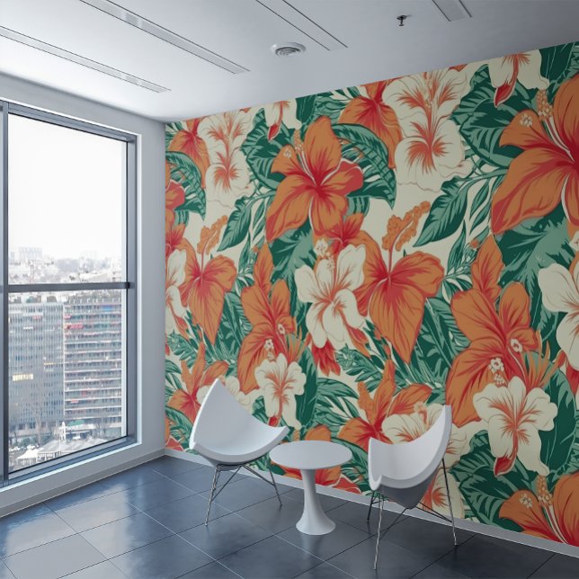 Hawaiian Vibe Tropical Flowers Pattern Wallpaper (Creator Uploaded)
