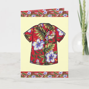 HAWAIIAN VINTAGE ALOHA SHIRT GREETING CARD