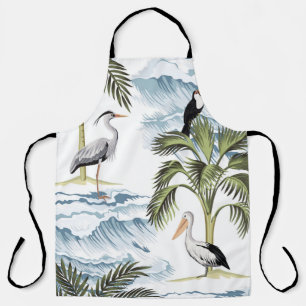 Hawaiian vintage, floral summer pattern. apron