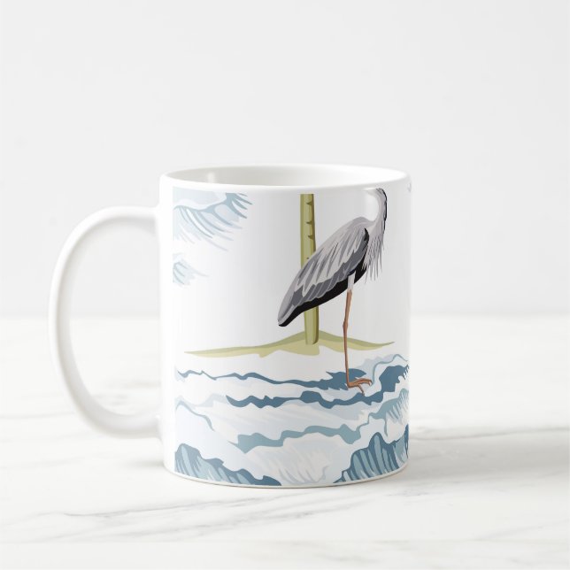 Hawaiian vintage, floral summer pattern. coffee mug (Left)