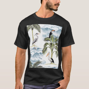 Hawaiian vintage, floral summer pattern. T-Shirt