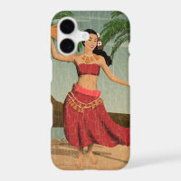 Hawaiian Vintage Hula Girl Distressed Postcard