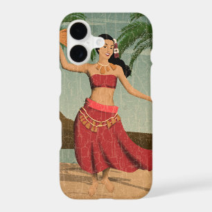 Hawaiian Vintage Hula Girl Distressed Postcard