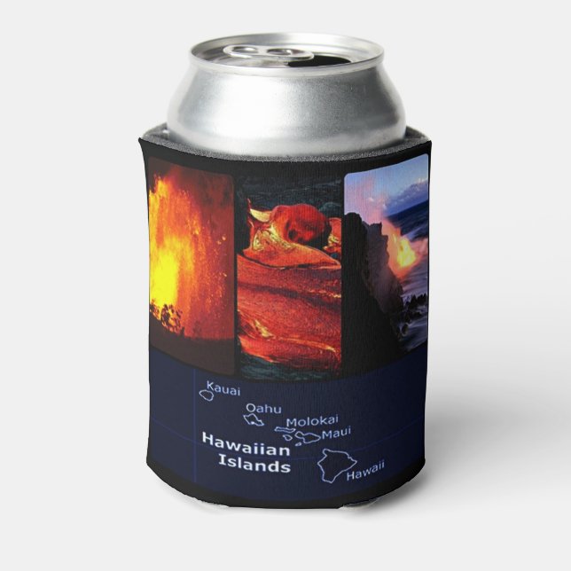 Hawaiian Volcano bottle wrap Can Cooler (Can Back)