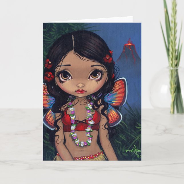 "Hawaiian Volcano Fairy" Greeting Card (Front)