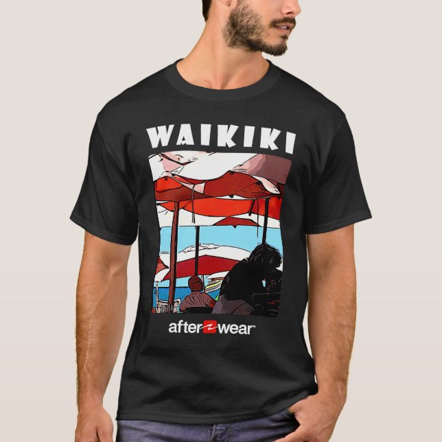 Hawaiian Waikiki Beach Mai Tai Bar Souvenir T-Shirt (Front)