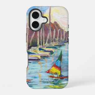 Hawaiian Waikiki Yacht Club with a view of Diamond iPhone 16 Case
