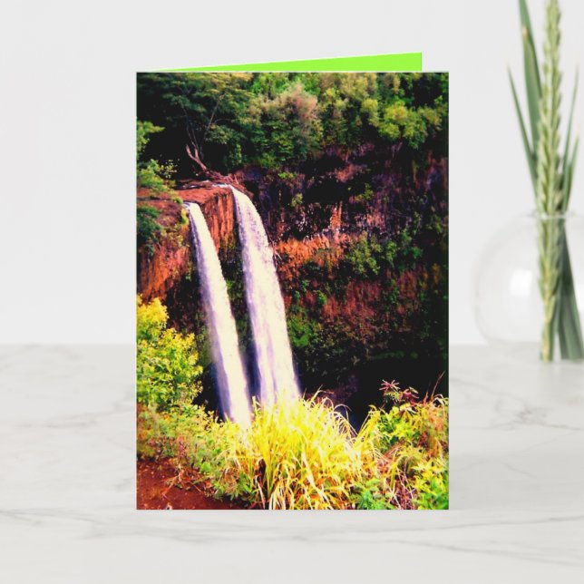 Hawaiian Waterfalls and Quotes Card (Front)
