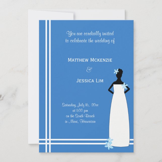 Hawaiian Wedding (Blue) Invitation (Front)