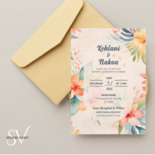 Hawaiian Wedding Invite Magnetic Invitation